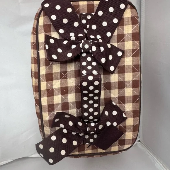 Brown Checkered Women's Bag - Picture 4 of 5